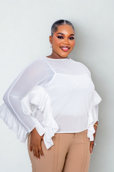 Ruffled Sleeves Chiffon Top