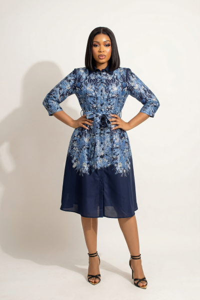 Jacket Dress With Quater Sleeves