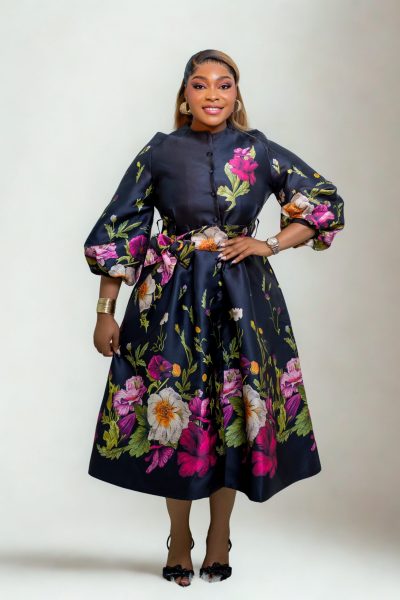 Jacket Dress With Puff Sleeves