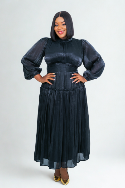 Midi Dress With Long Sleeves