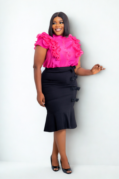 Small Bow Peplum Skirt