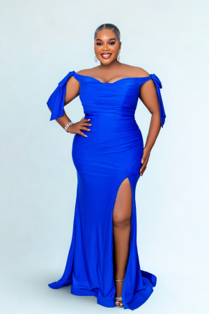 Tied Strap Shoulder Long Dress