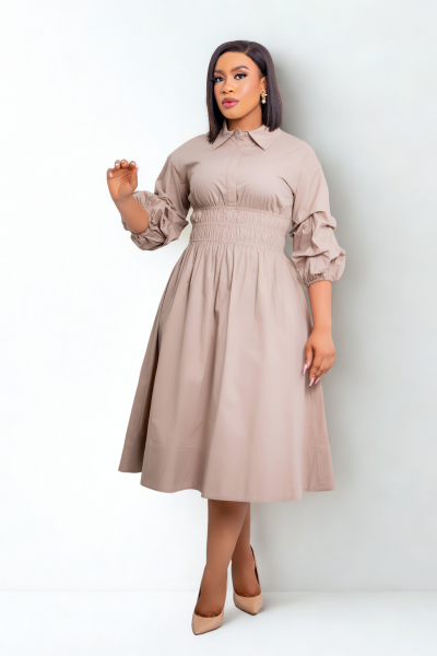 Shirt Dress With Detailed Sleeves