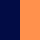 Organza Puff Sleeves Maxi Dress - Navy&Orange