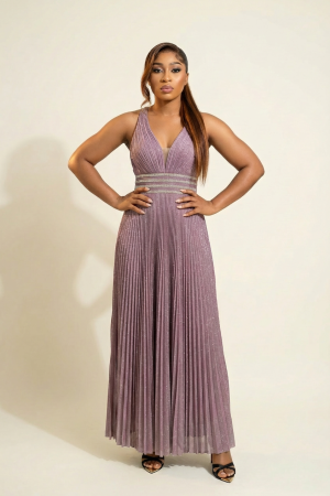 Pleated With Silver Stones