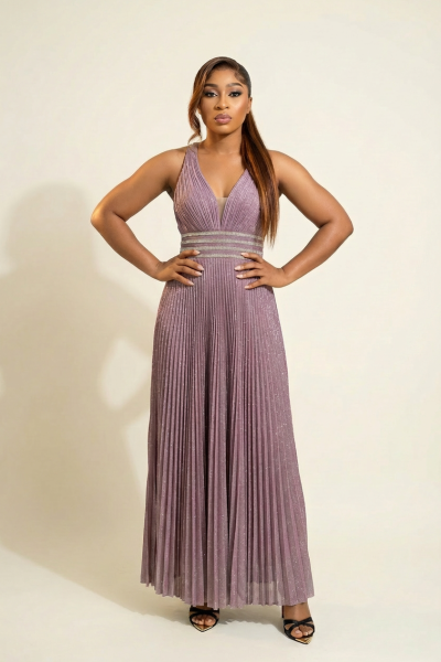 Pleated With Silver Stones