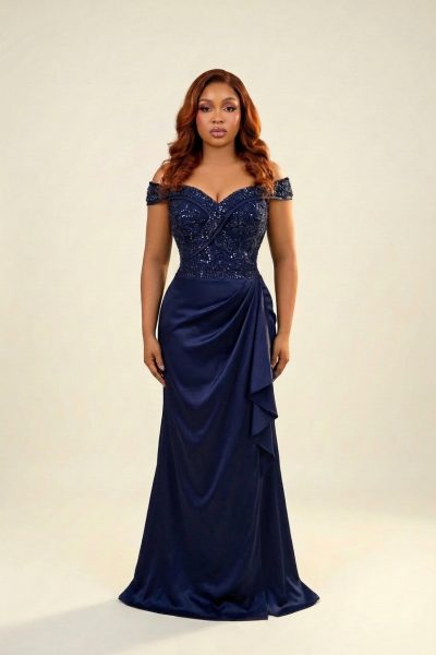 Off Shoulder Satin Dress