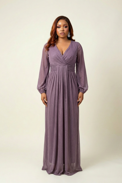 Long Drape Evening Dress