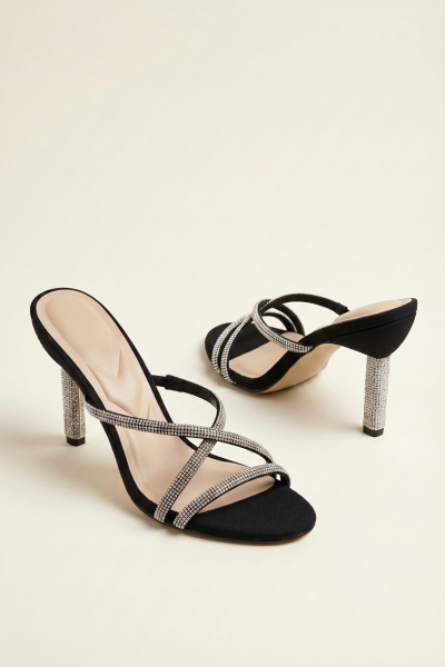 Radiance Mule Embellished High Slippers