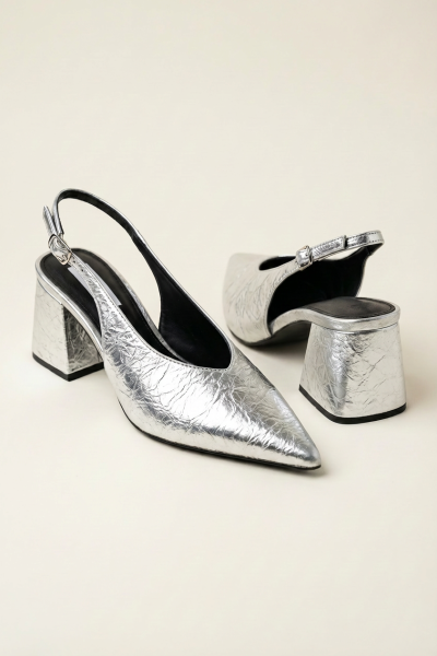 Slingback Pointed Block Heel