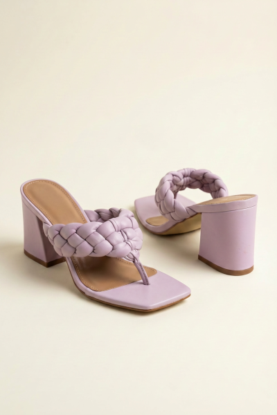 Tong Woven Block Heel