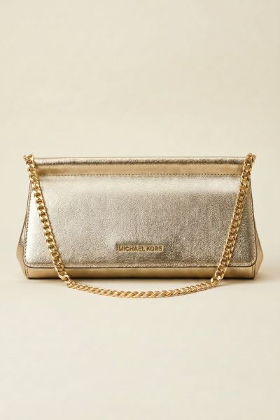 Leather East West Clutch