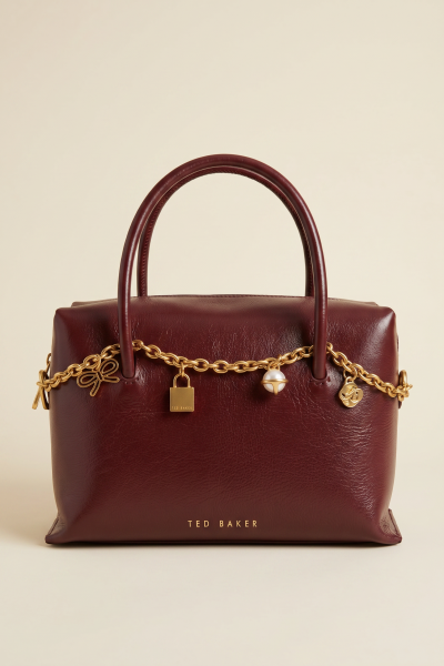 Mini Leather Satchel With Charm