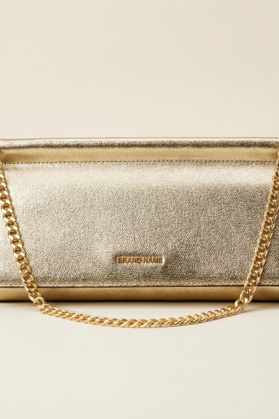 Leather East West Clutch