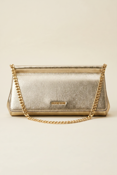 Leather East West Clutch
