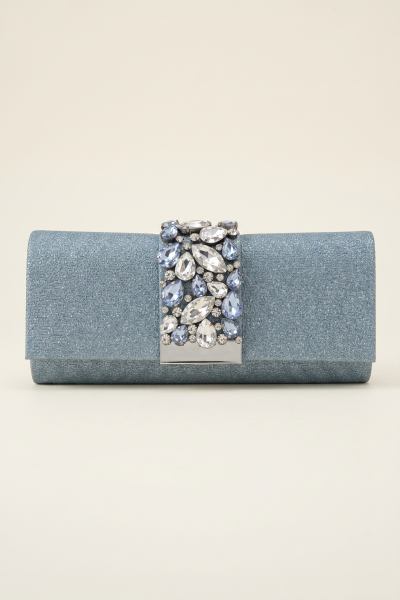 Metallic Purse With Jewel Tab