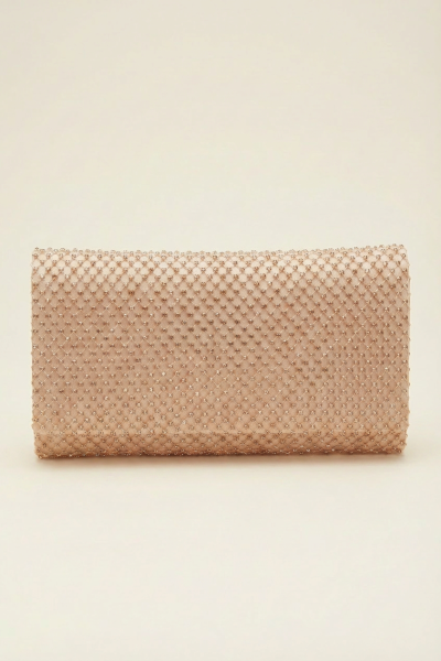 Fold Over Purse With Crystal Panel