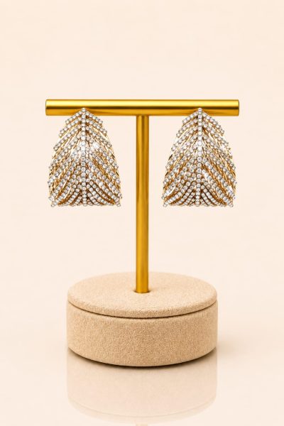 Golden Leaf Glam Earrings