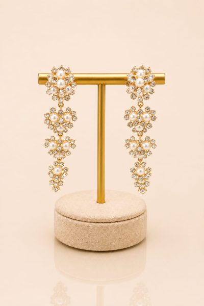 Pearl Blossom Drop Earrings