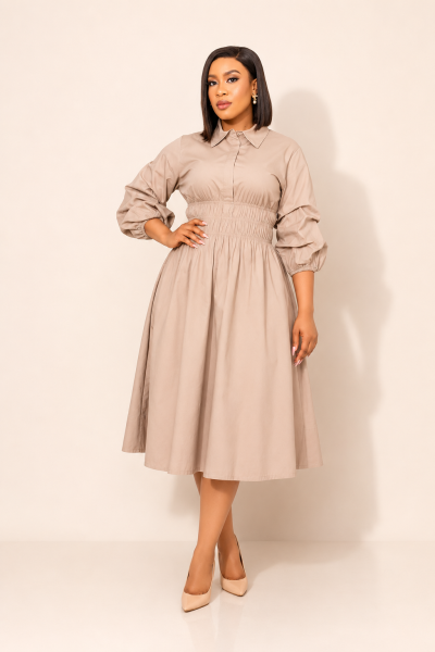 Shirt Dress With Detailed Sleeves