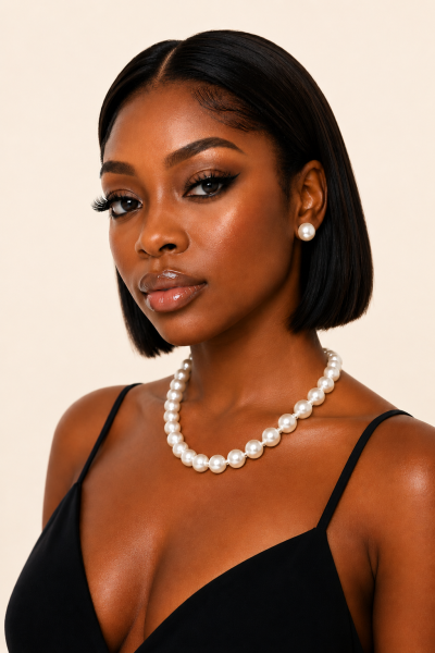 Classic Pearl Necklace & Stud Earring Set