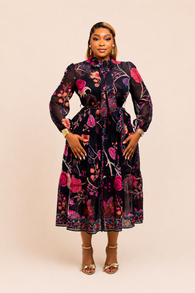 Chiffon Dress With Tie