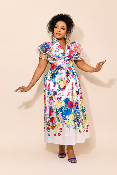 Jacket Dress With 3 Layer Organza Sleeves