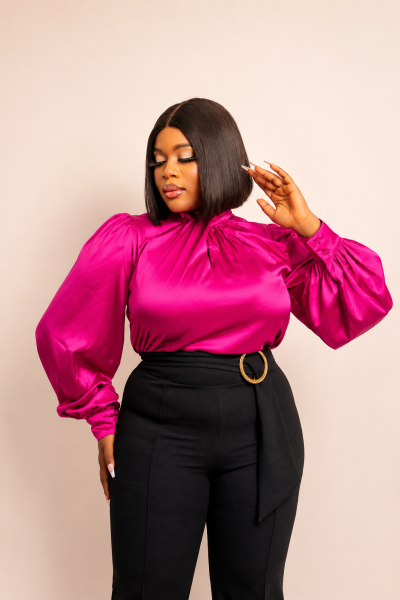 Silk Top With Fold At Neck