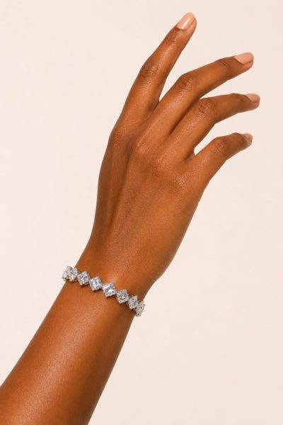 Princess-Cut Crystal Stretch Bangle