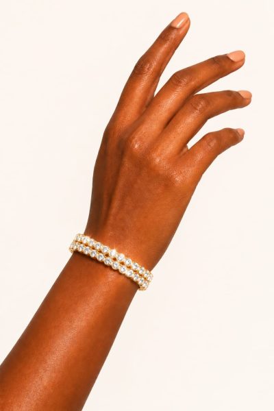 Double Row Crystal Stretch Bangle