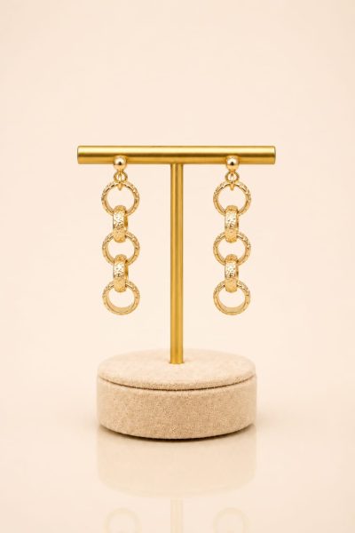 Interlocking Rings Drop Earring