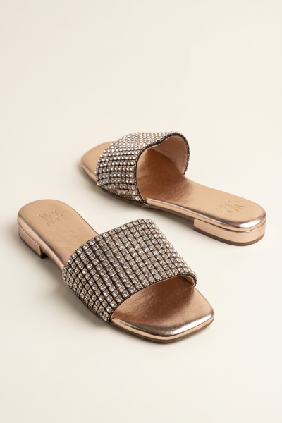Flat Slippers With Rhinest