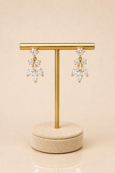 Gold Petal  Drop Earrings