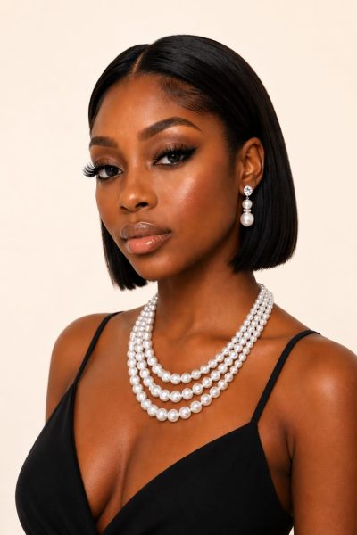 Elegant Three-Layer Pearl Jewelry Set