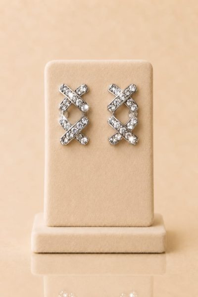 Crystal Crisscross Stud Earrings