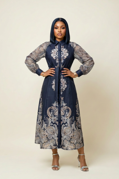 Sophia Print Organza Dress