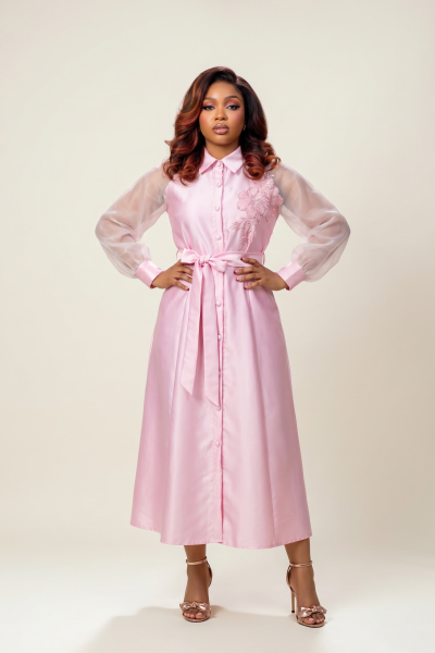 Pink Charm Shirt Dress