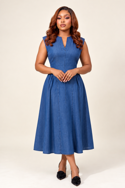 Sleeveless Denim Dress