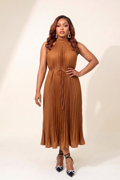 Pleated Midi Dress